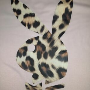 PINK CHEETAH PRINT PLAYBOY BUNNY CROP TOP